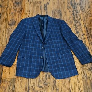 Men's Blue Plaid Blazer